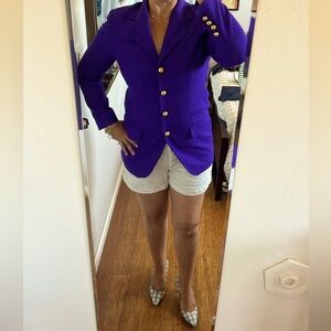 💜Valerie Stevens vintage purple blazer with gold buttons💜